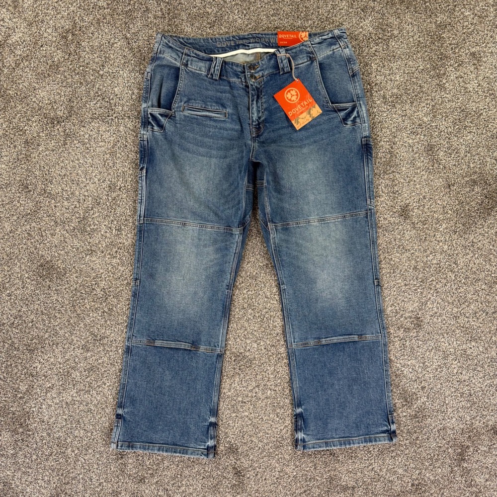 NEW Dovetail Workwear Day Construct Vintage Denim Utility Pants Womens 10x28